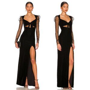 NEW MAJORELLE Maya Gown in Black Formal Long Sleeve Maxi Dress XXS